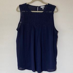 14th & Union Navy Blue Sleeveless Blouse - XL